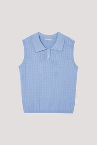 Sleeveless Polo Knit