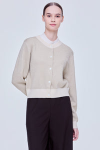 Contrast Lurex Cardigan