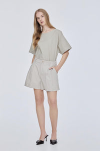 Elasticised Pleated Shorts