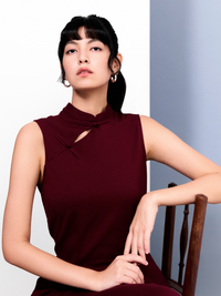 Mandarin Collar Jersey Jumpsuit