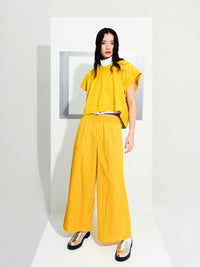 Elasticated Contrast Flare Pants