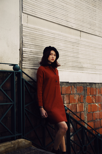 Pattern Dropped Shoulder Dress