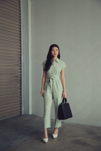 Flowy Button Down Wide Leg Jumpsuits