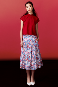 Midi Printed Flare Skirt