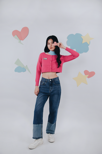 Two Toned Wide Leg Jeans