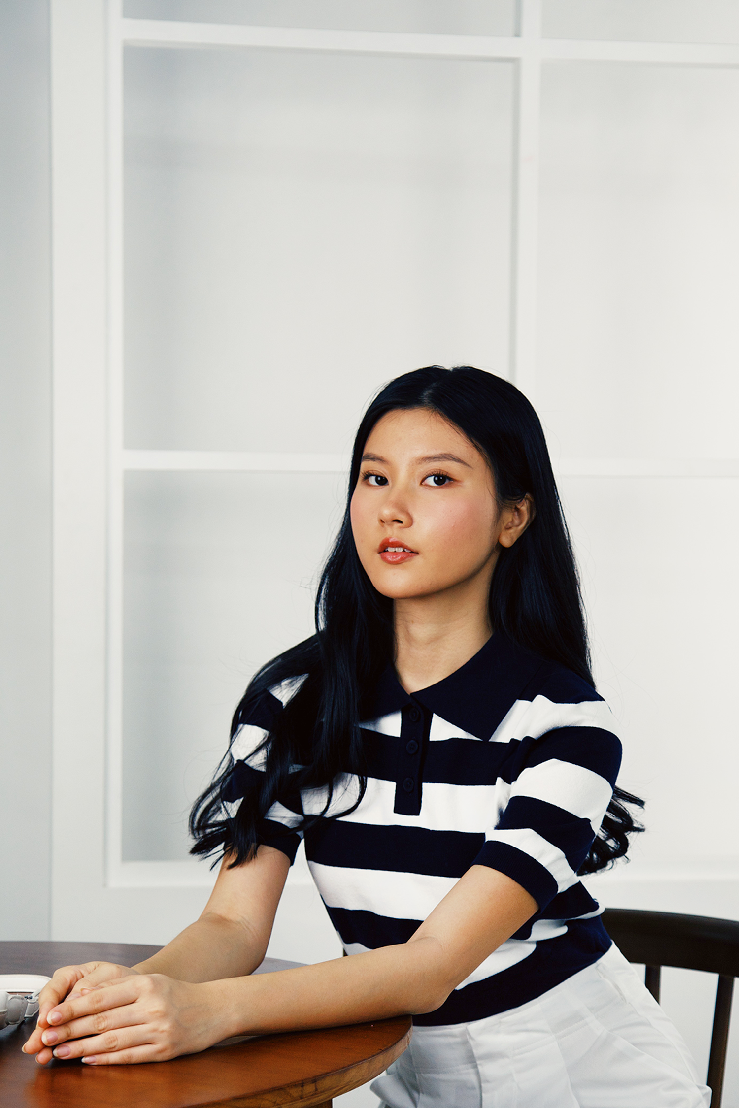 Striped Knit Polo Shirt – iORA