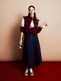 Contrast Fur Knit Pullover