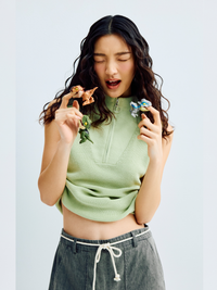 Denim Washed Wide Leg Trousers