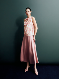 Floral Cowl Neck Blouse