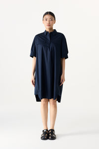 Half Placket Pocketed Dress