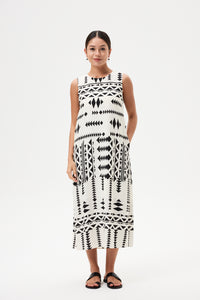 Printed Relaxed Sleeveless Dress