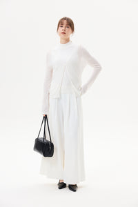 Self-Tie Cord Pleated Pants