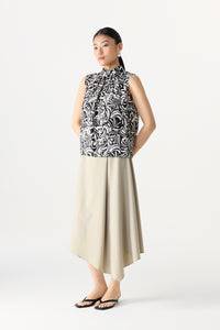 Asymmetrical Midi Wrap Skirt