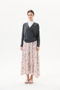 Printed Elasticated Midi Skirt