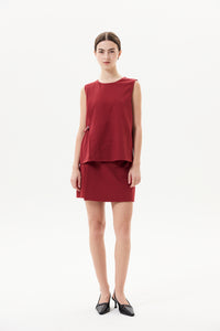 Buckle Strap Twill Mini Skirt