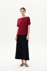 Paneled Midi Jersey Skirt