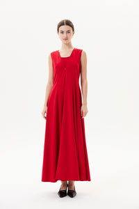 V-Neck Zip Jersey Maxi Dress