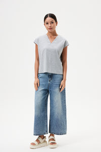 V-Neck Boxy Vest Top - Hue Grey