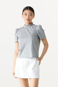 Smocked Neck Jersey Top
