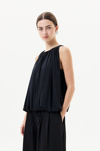 Sleeveless Gathering Bubble Top