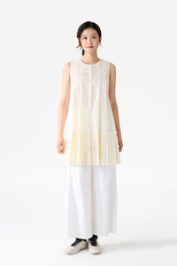 Pleated Hem Sleeveless Dress