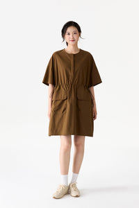 Relaxed Drawstring Waist Dress
