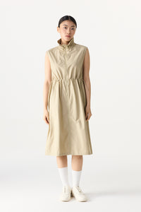 Ruched Drawstring Sleeveless Dress