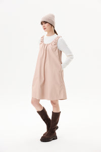 Leather Sleeveless Babydoll Dress