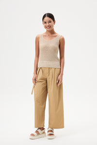 Mini Belt Straight Pants