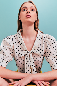 Polka Dot Ascot Blouse