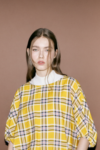Plaid Balloon Hem Top