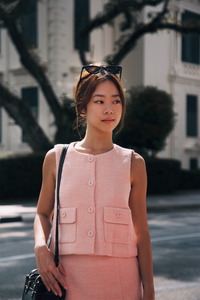 Tweed Button Front Vest