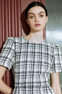 Basic A-Line Tweed Dress