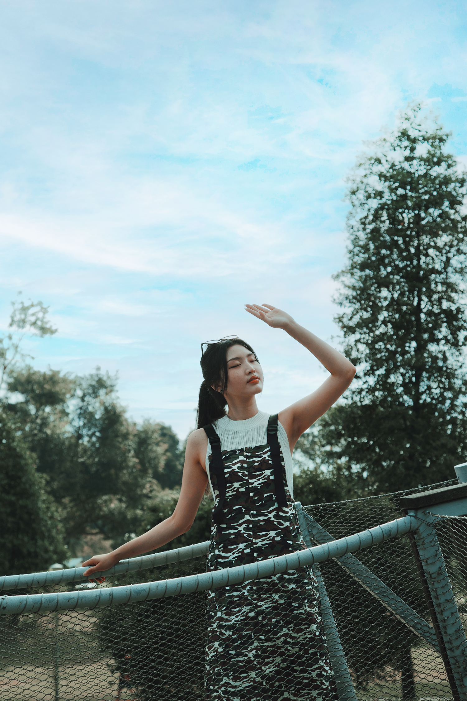 Contrast Neck Knit Top