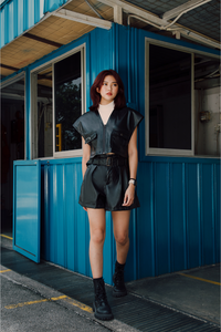 Belted Faux Leather Shorts