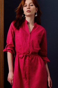 V-Neckline Button Down Dress