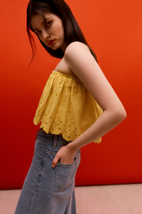Off-Shoulder Scalloped Top