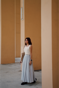 Godet Flare Maxi Stripes Skirts