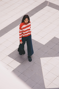 Long Sleeve Stripes Knitted Top