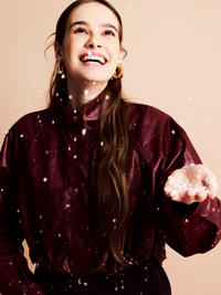 Soft High-Neck Scrunch Jacket