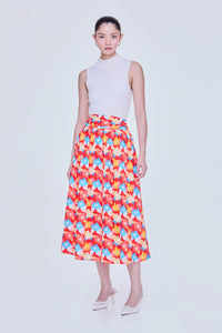 Printed A-Line Skirt