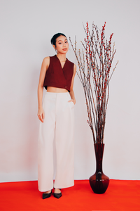 Basic Pleated Wide Legs Trousers
