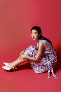 Highneck Printed A-Dress