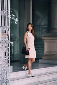 Contrast Colour Block Midi Dress