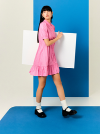 Puffy Buttondown Mini Dress