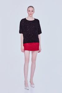 Lurex Half Sleeve Knit Top