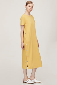 Faux Snap Button Dress