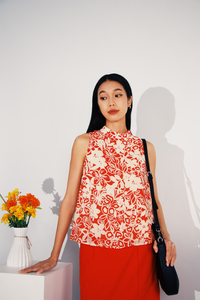 Floral Print Sleeveless Top