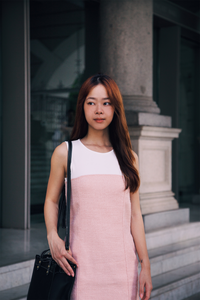 Contrast Colour Block Midi Dress