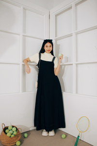 Contrast Straps Flare Dress
